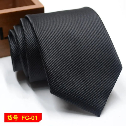 Men's Jacquard Ties – 7-8cm Floral & Solid Neckties The Clothing Company Sydney