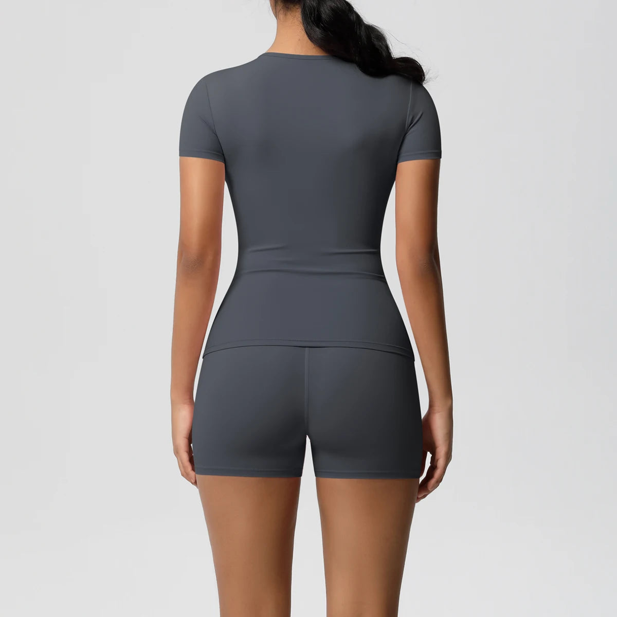 2 Piece Quick-Drying Gym Leggings Set Summer Short Sleeve Breathable Stretchy Yoga Slim Fitness Active Top Women's Cycling Bike Shorts The Clothing Company Sydney