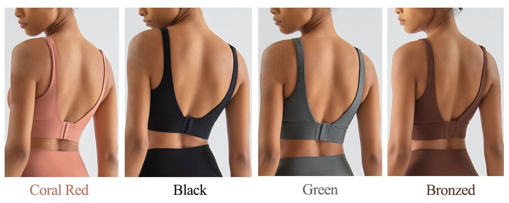 Women's Sports Bra Yoga Underwear Fixed Chest Pad Crop Tops Gym Sports Bras Shockproof Fitness Push Up Workout Bralette The Clothing Company Sydney