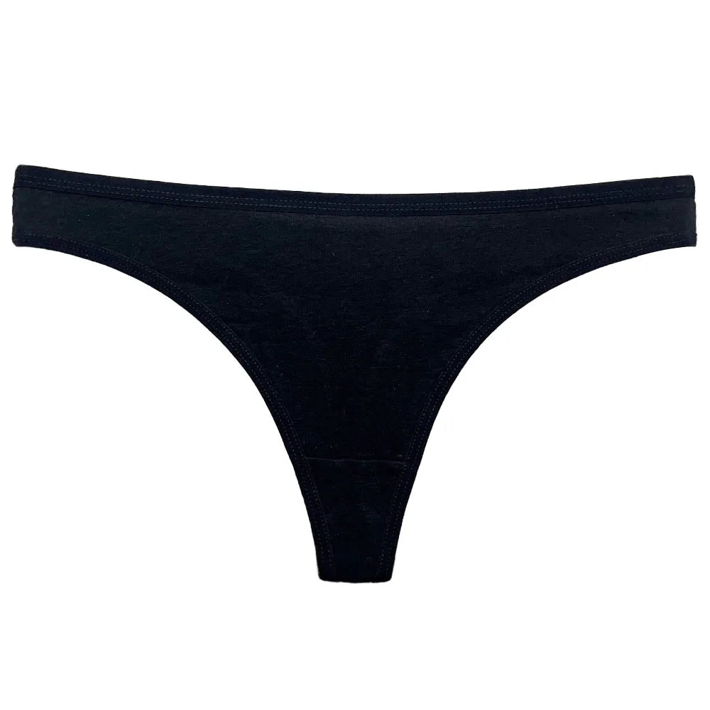 Five-piece set of cotton mix G-string panties by The Clothing Company Sydney, featuring comfortable women's thong lingerie.