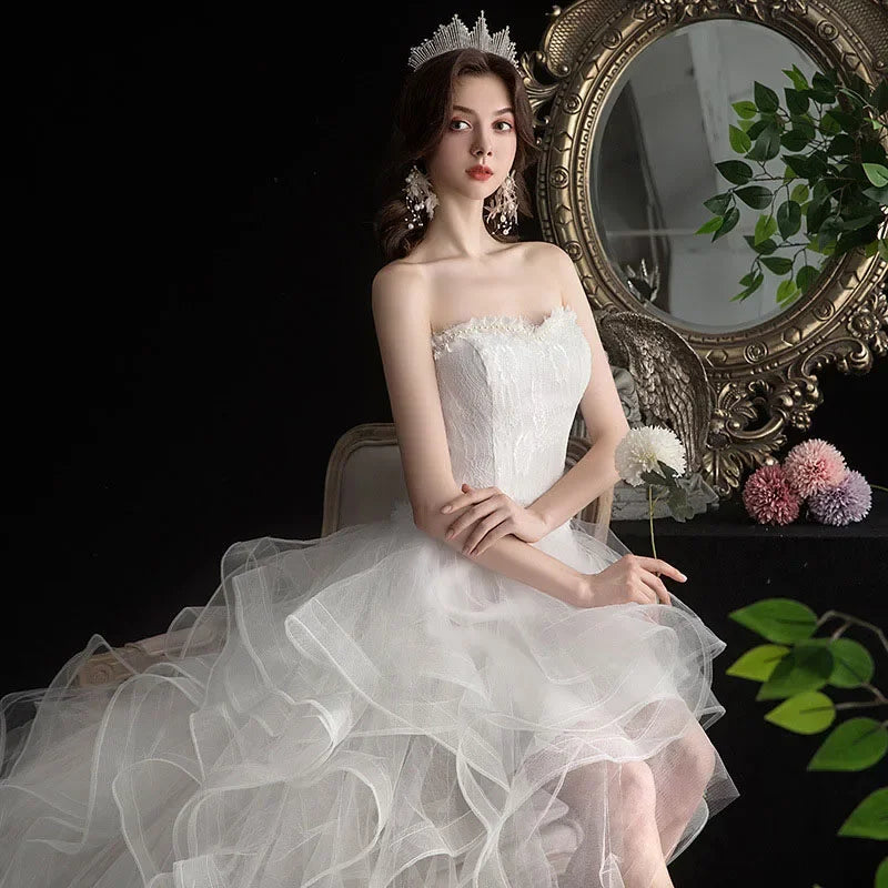 Long Back Light Wedding Dress Princess Fluffy Trailing Cake Skirt Wedding Dress The Clothing Company Sydney