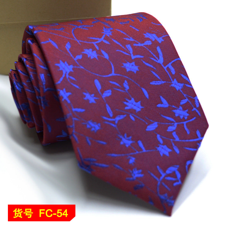 Men's Jacquard tie from The Clothing Company Sydney, featuring floral and solid patterns, ideal for formal accessories.