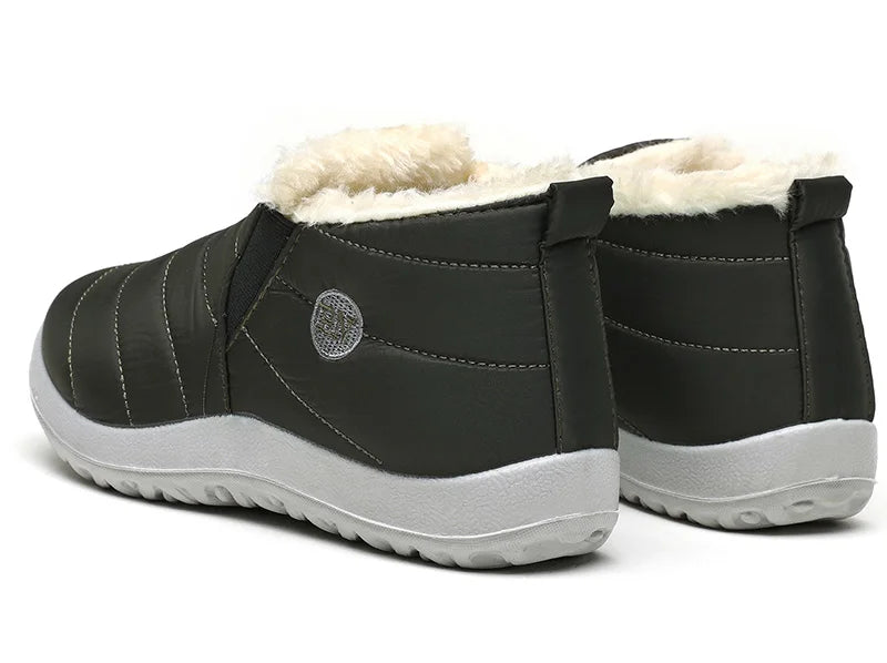Men's slip-on winter ankle boots by The Clothing Company Sydney, waterproof snow shoes with fur lining and rugged sole.