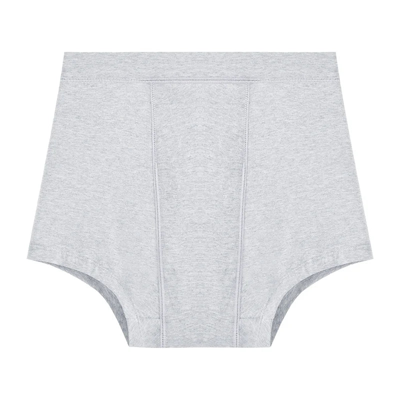 High-waist menstrual panties by The Clothing Company Sydney, flow boxer shorts made of soft cotton for period protection.