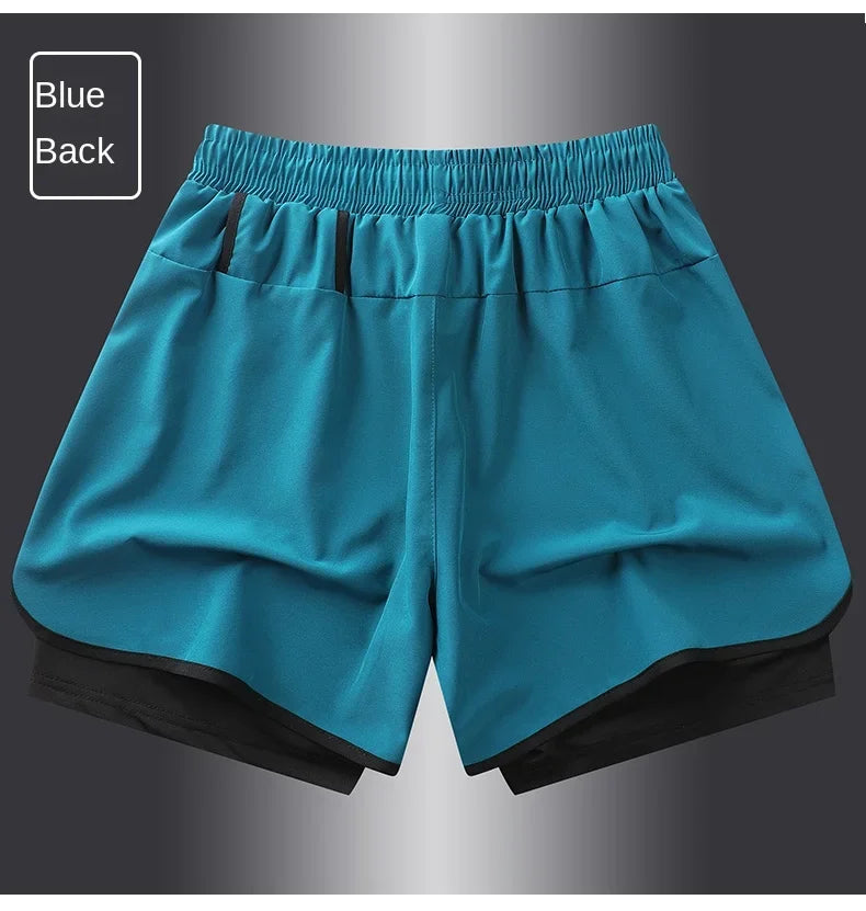 Two-layered fitness gym running shorts from The Clothing Company Sydney, featuring breathable fabric and a comfortable fit.
