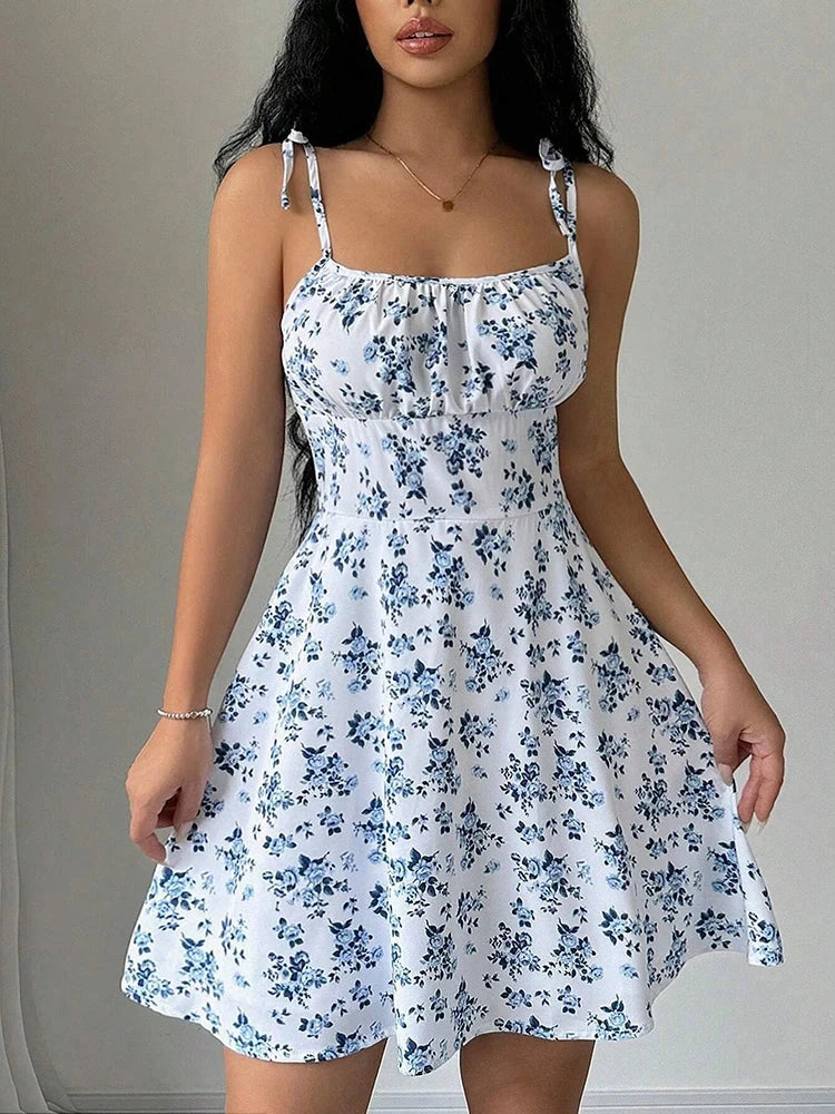 Women's Summer Floral Spaghetti Strap Beach Short Mini Dress The Clothing Company Sydney