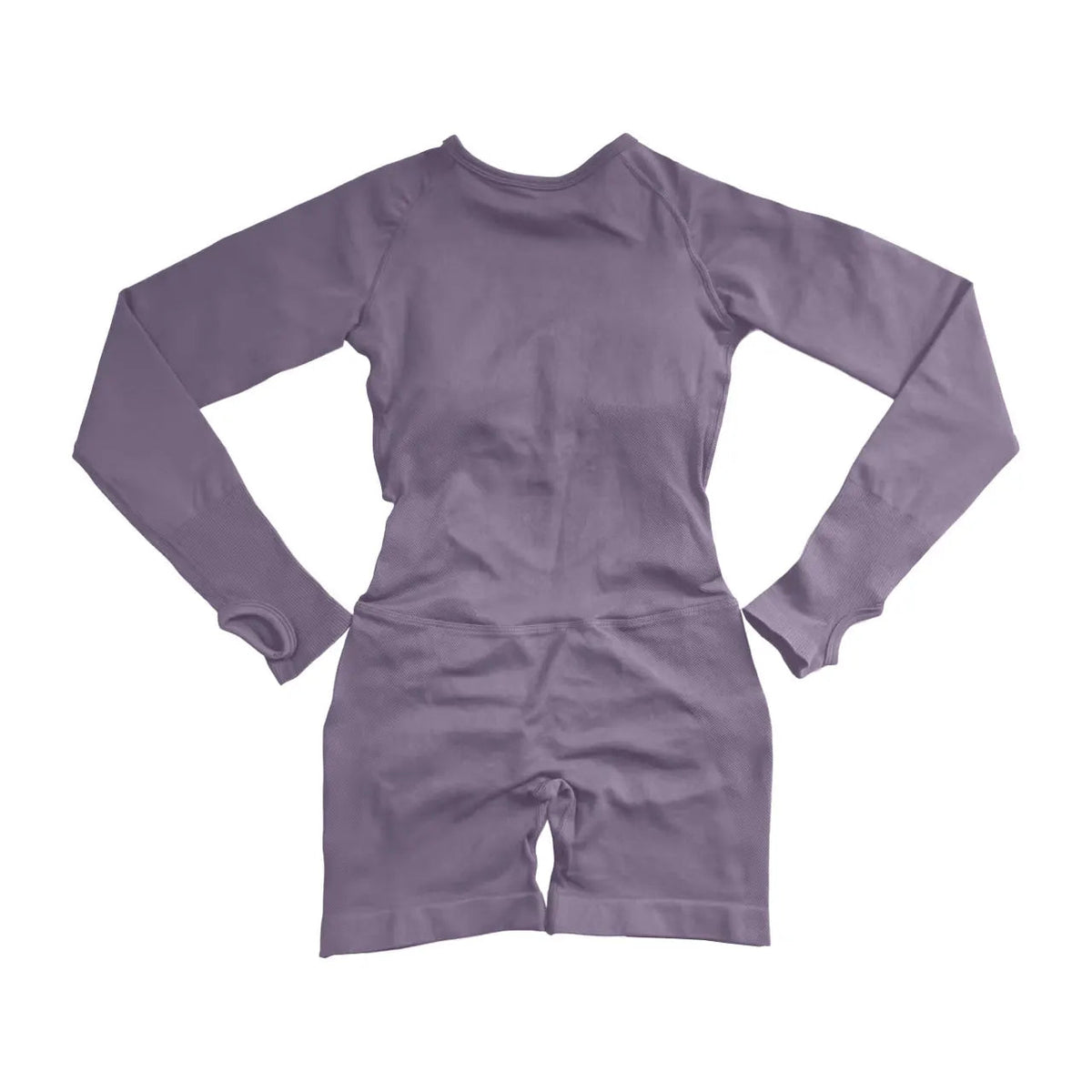Women's seamless backless long sleeve jumpsuit by The Clothing Company Sydney, ideal for yoga and fitness workouts.