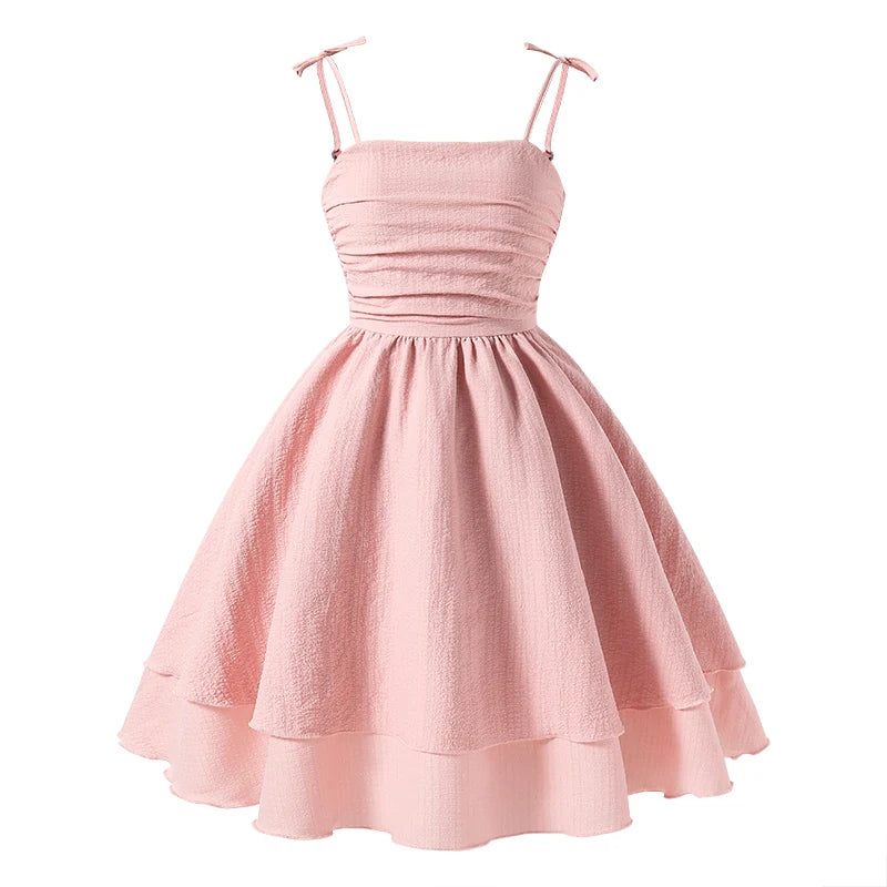 Pink tiered sling princess dress for girls by The Clothing Company Sydney, perfect for birthday parties and special occasions.