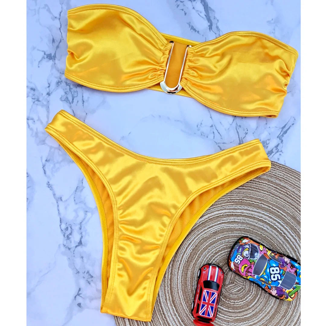 2 Piece Bandeau Strapless Bikini Swimsuit Swimwear Two-piece Bikini set Padded Bather Bathing Suit The Clothing Company Sydney