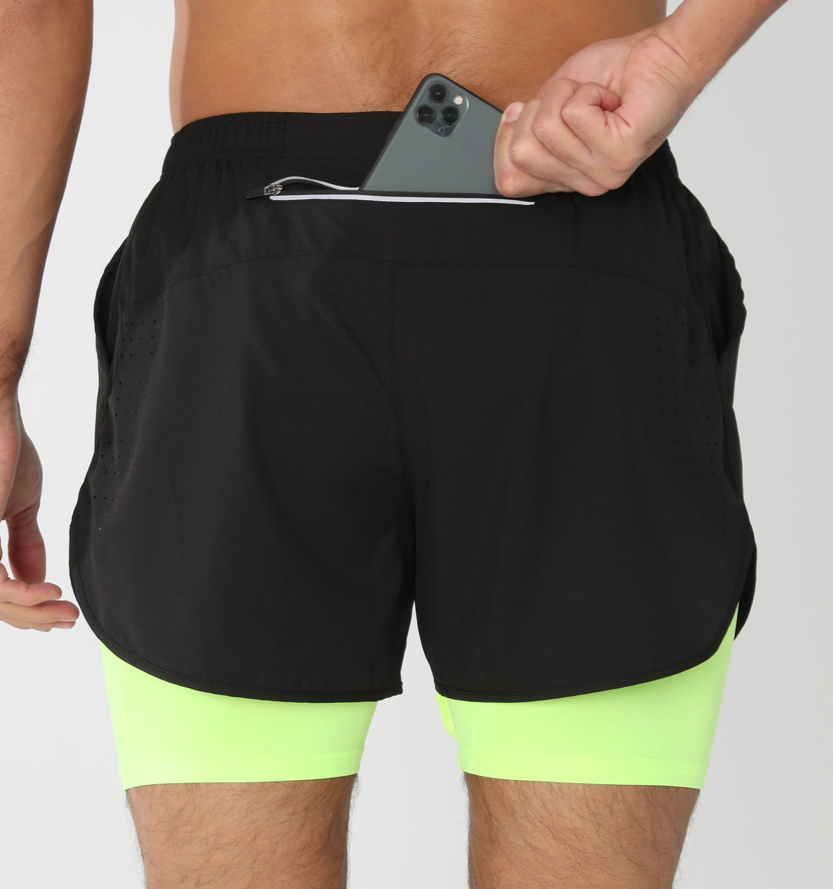 Men's lightweight athletic gym running shorts with breathable fabric, liner pockets, towel loop, and quick-dry design by The Clothing Company Sydney