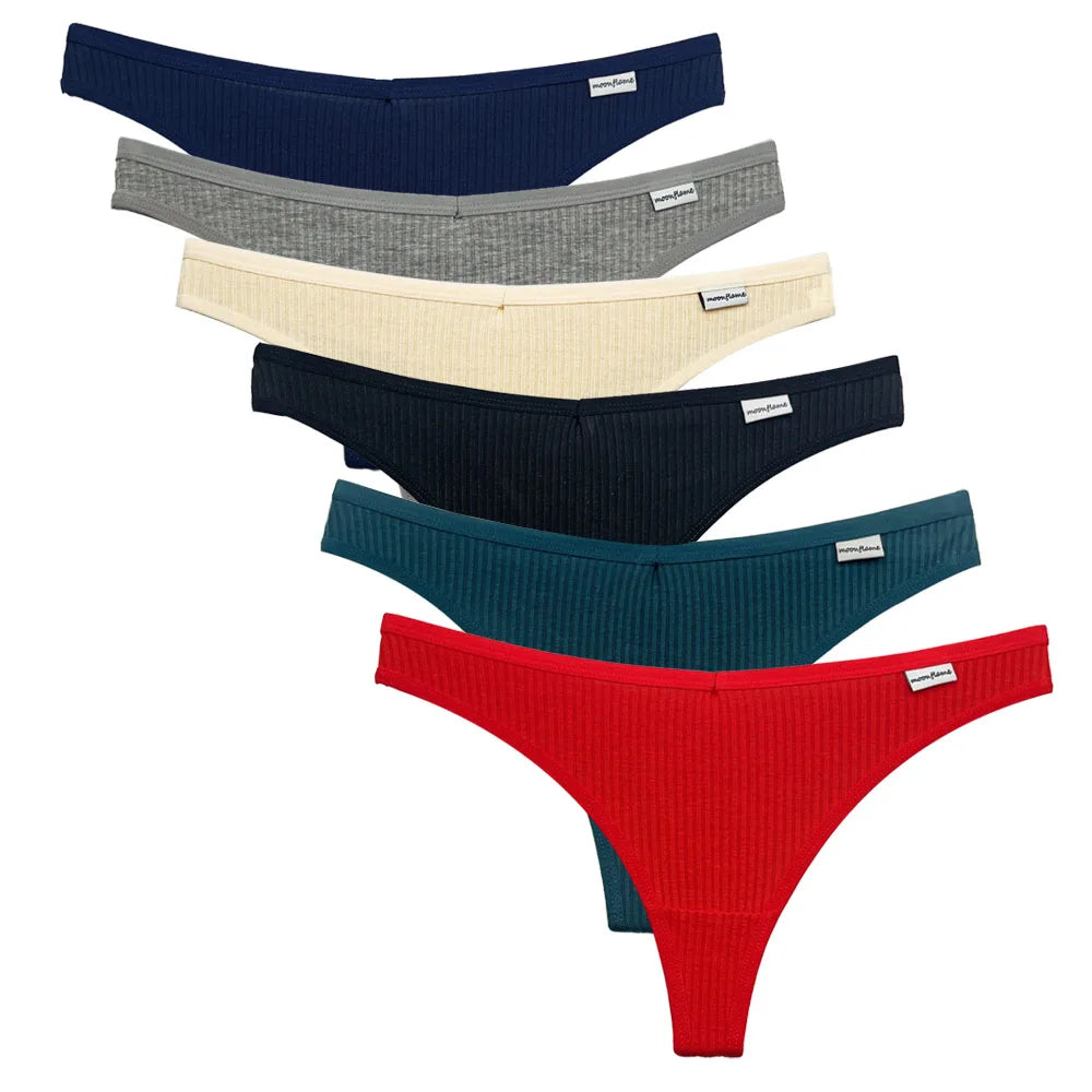 Five-piece set of cotton mix G-string panties by The Clothing Company Sydney, featuring comfortable women's lingerie and thong underwear.