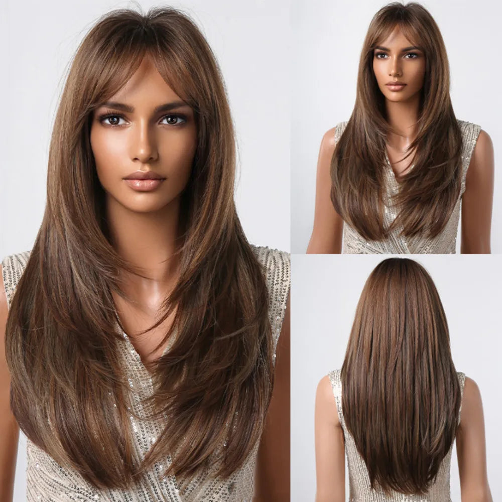 Long layered straight synthetic wig in black and pink ombre, women's cosplay hair by The Clothing Company Sydney