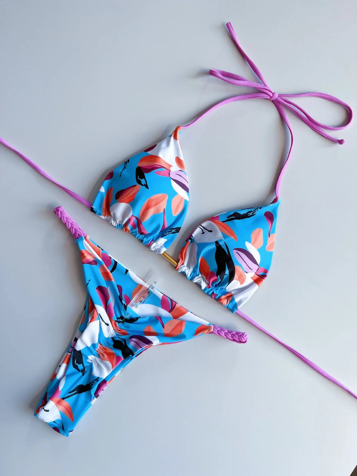 2 Piece Swimwear Leopard Printed Micro Bikini Set Striped Beachwear Summer Swimsuit Two-pieces Thong Bathing Suit