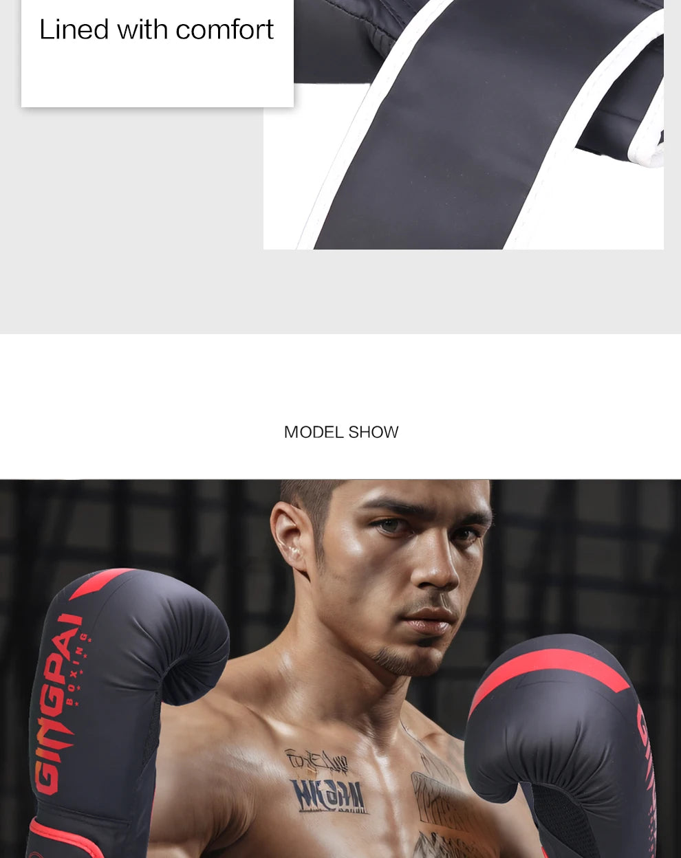 Adults and kids PU Muay Thai boxing gloves for MMA, kickboxing, and training setup
