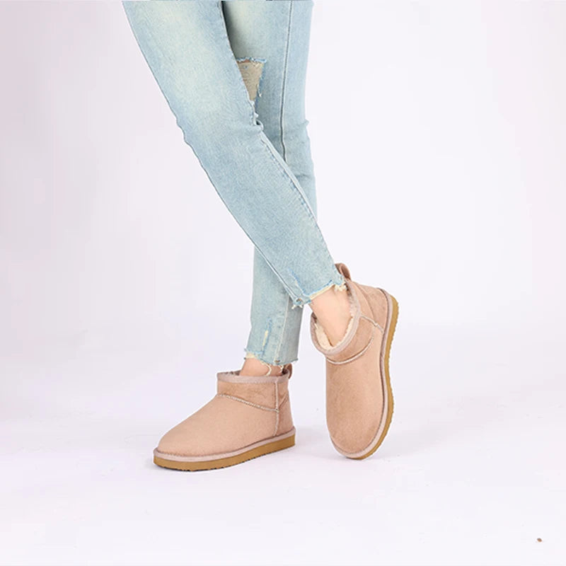 Women's classic snow boots by The Clothing Company Sydney, warm ankle-length footwear with a short, stylish design.