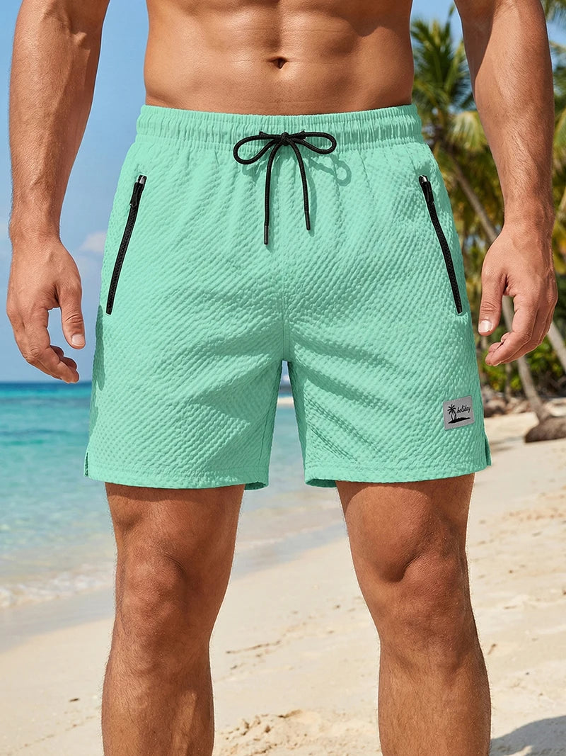 Men's beach mesh liner summer board shorts with zipper pockets, quick-dry swim trunks by The Clothing Company Sydney