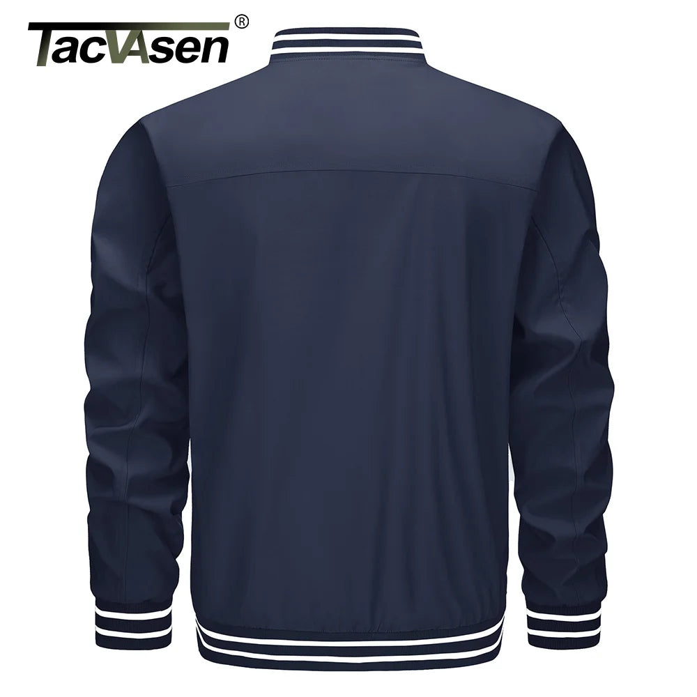 Lightweight men's waterproof spring autumn casual bomber jacket with full zip, windbreaker style, outdoor wear from The Clothing Company Sydney.