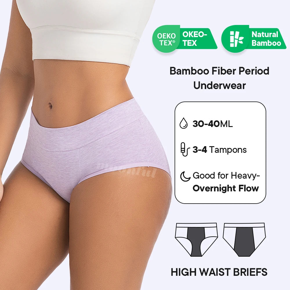 Women's Absorbent Menstrual Panties High Waist Bamboo Fiber Leakproof Menstruation Period Underwear The Clothing Company Sydney