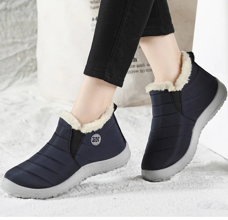 Men's winter ankle shoes by The Clothing Company Sydney, slip-on waterproof snow boots with fur lining for cold weather.