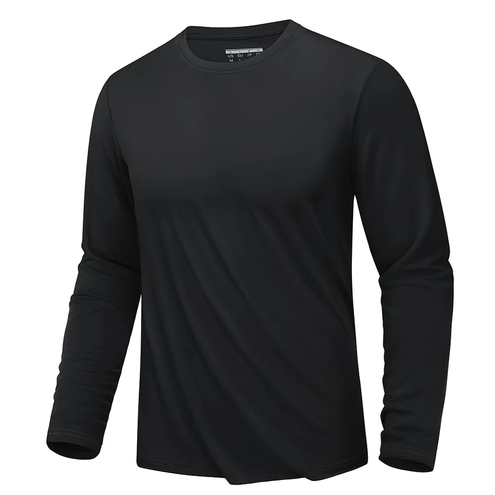 Men's quick-dry fitness T-shirt with UPF 80+ sun protection, long sleeve rash guard by The Clothing Company Sydney