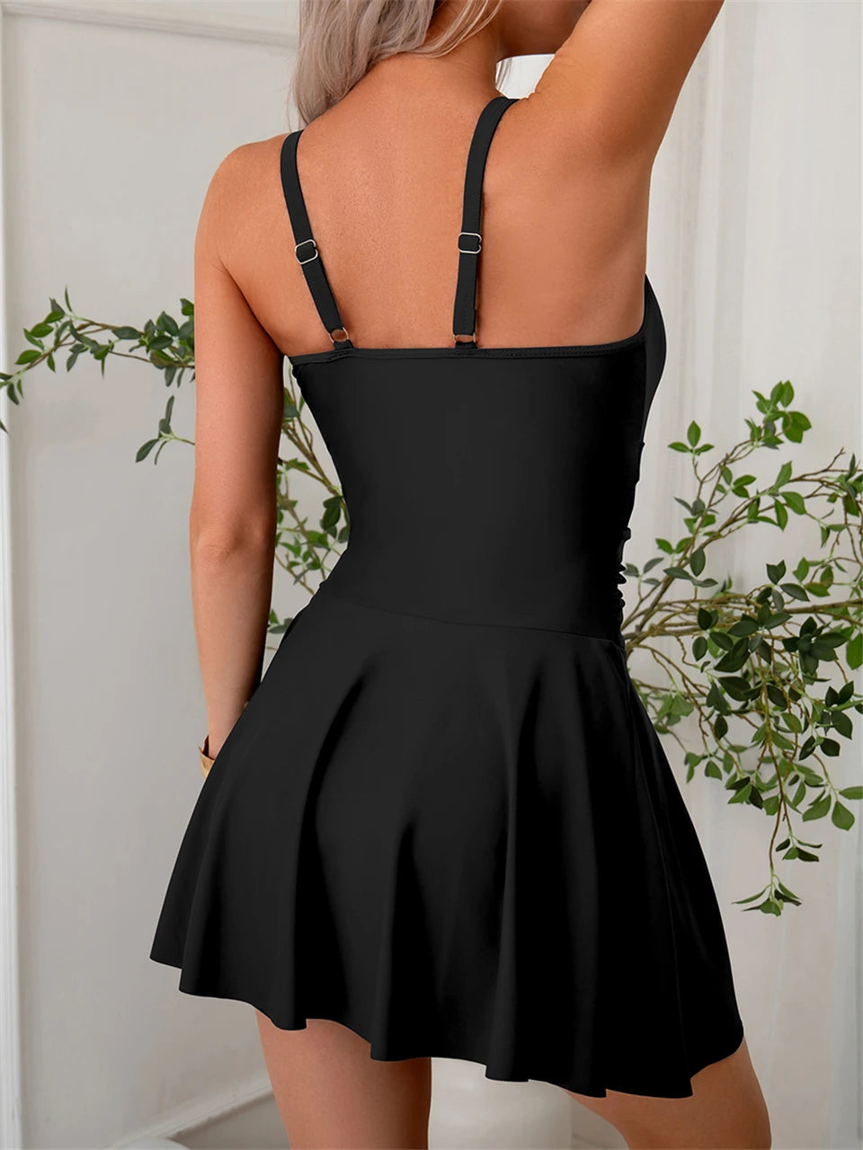 Mesh pleated monokini swimsuit by The Clothing Company Sydney featuring a solid design, beach dress style, and comfortable swimwear fit