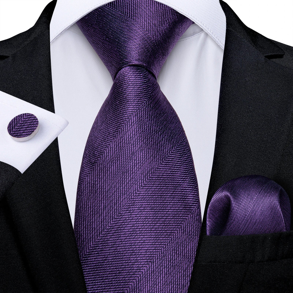 Luxury purple paisley silk tie set for men, 8cm width, stylish accessories by The Clothing Company Sydney, perfect for gift sets.