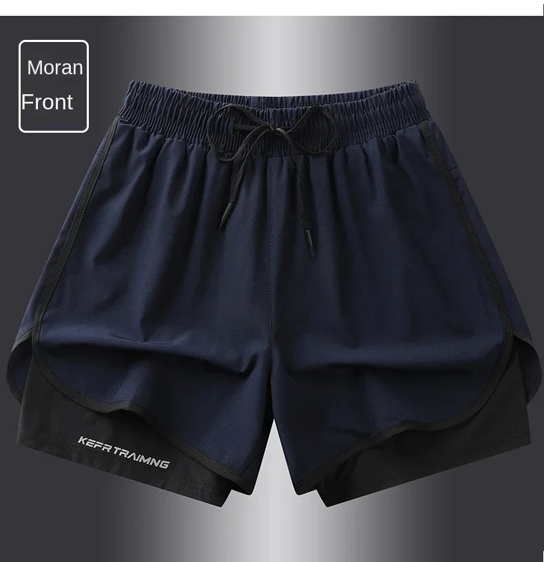 Two-layered gym running shorts from The Clothing Company Sydney, showcasing breathable fabric and athletic fit for fitness activities.