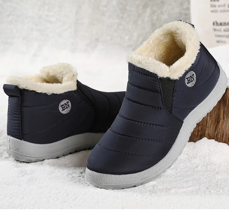 Men's winter ankle boots by The Clothing Company Sydney, waterproof slip-on snow shoes with fur lining for cold weather comfort.