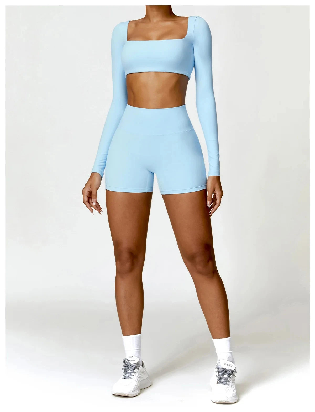 Women’s high-waist fitness cycling shorts by The Clothing Company Sydney, quick-dry soft training leggings for yoga and bike riding.