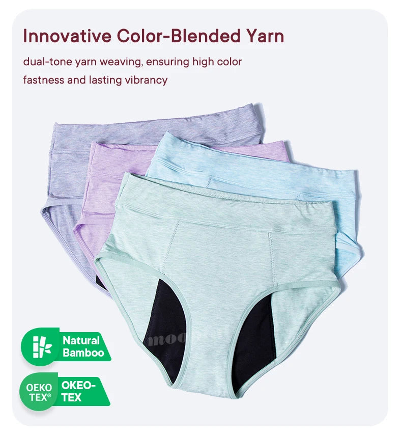 Women's Absorbent Menstrual Panties High Waist Bamboo Fiber Leakproof Menstruation Period Underwear The Clothing Company Sydney