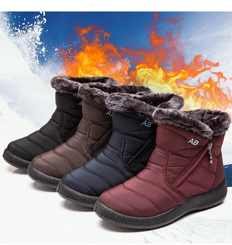 Women's winter ankle boots by The Clothing Company Sydney featuring low heels and snow-resistant footwear for cold weather.
