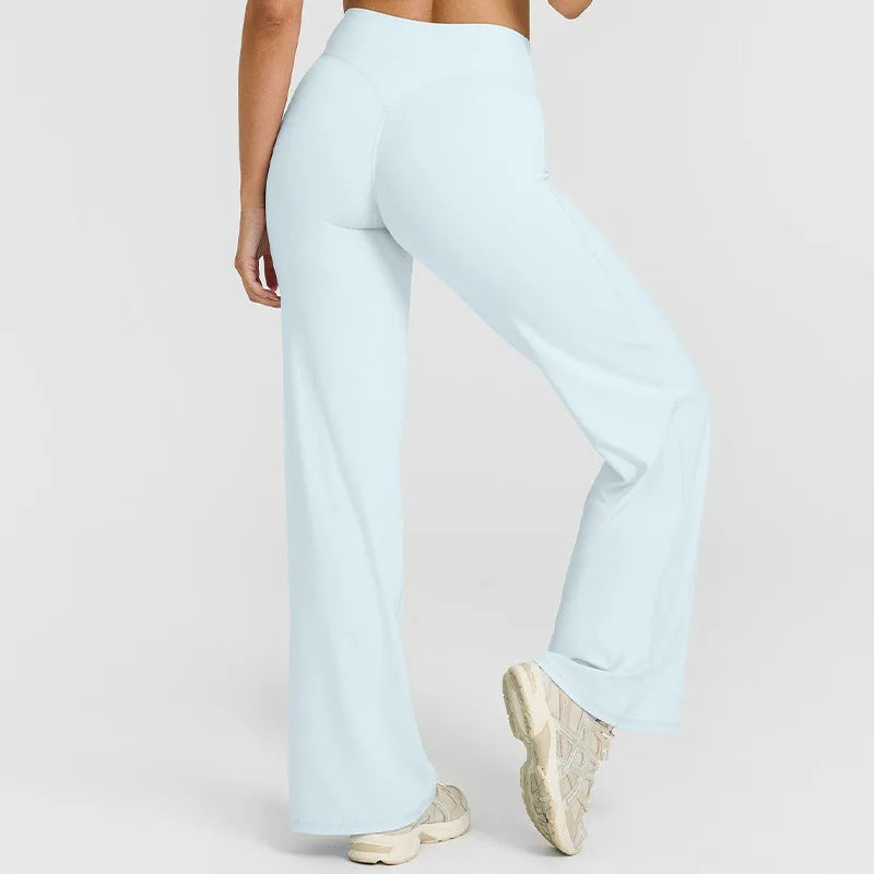 Straight Leg Bottoms Women's Mid-Waist Yoga Pants GYM Leggings Pilates Running Sports Trousers The Clothing Company Sydney