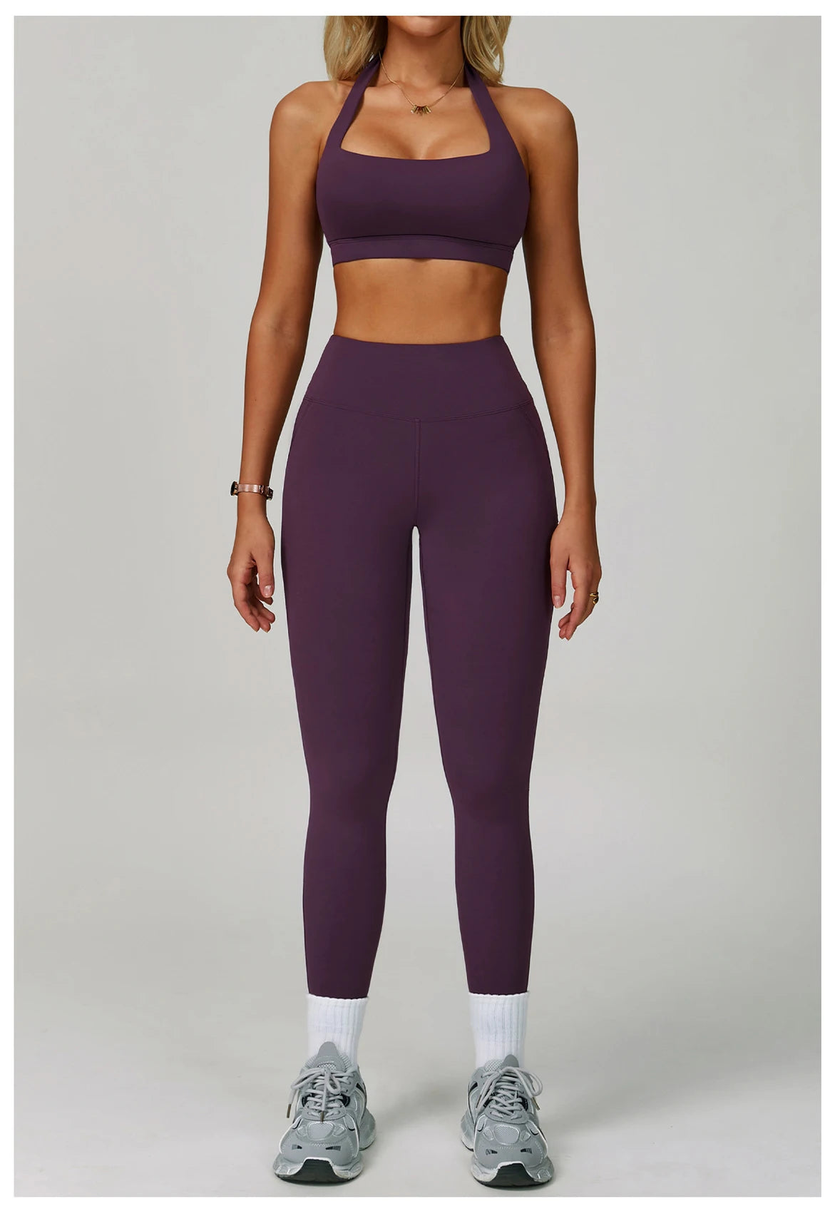 The Clothing Company Sydney women's fitness tracksuit set with high-waist leggings and workout sports bra for yoga and gym.