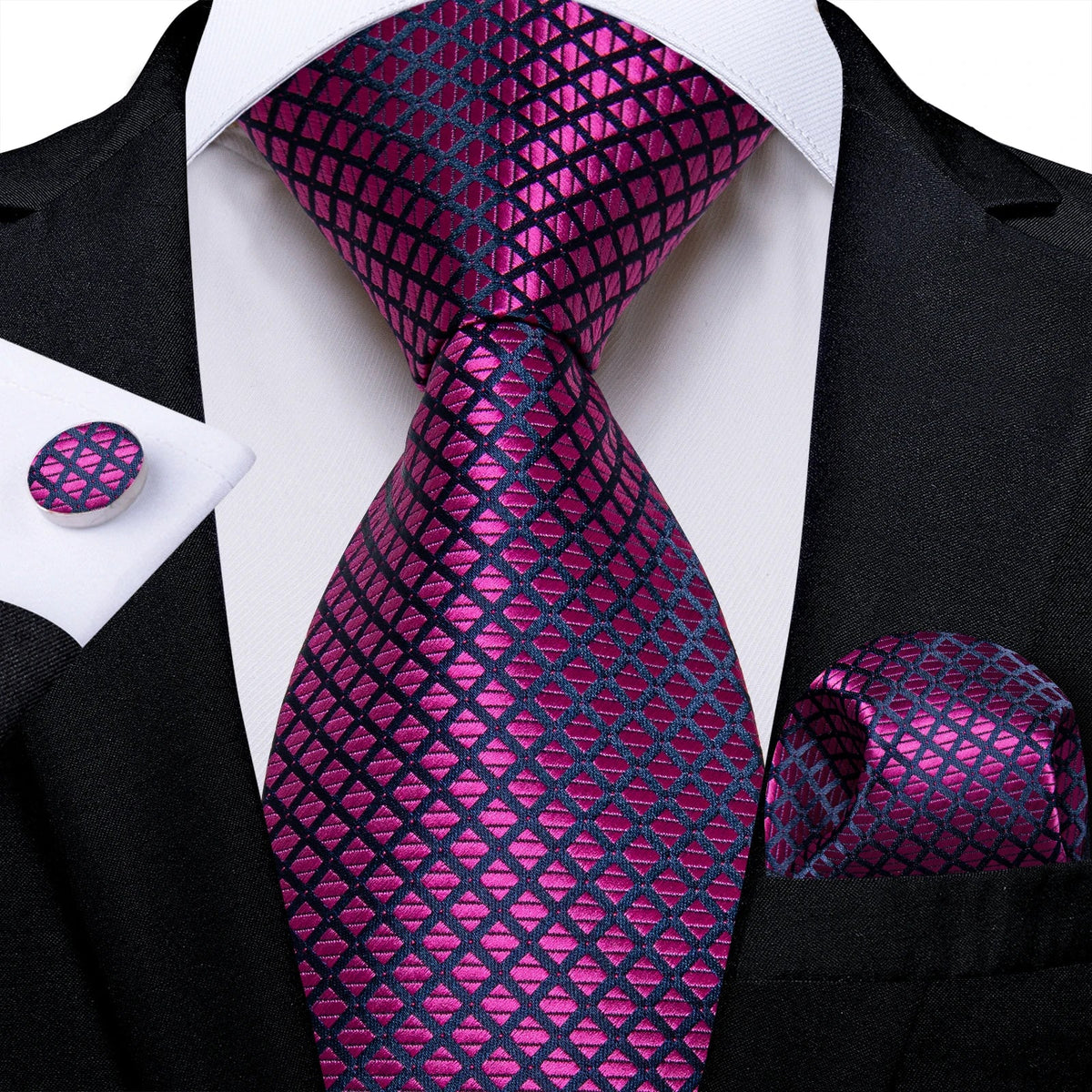 Luxury purple paisley silk tie set for men, 8cm width, includes matching pocket square, from The Clothing Company Sydney accessories collection.