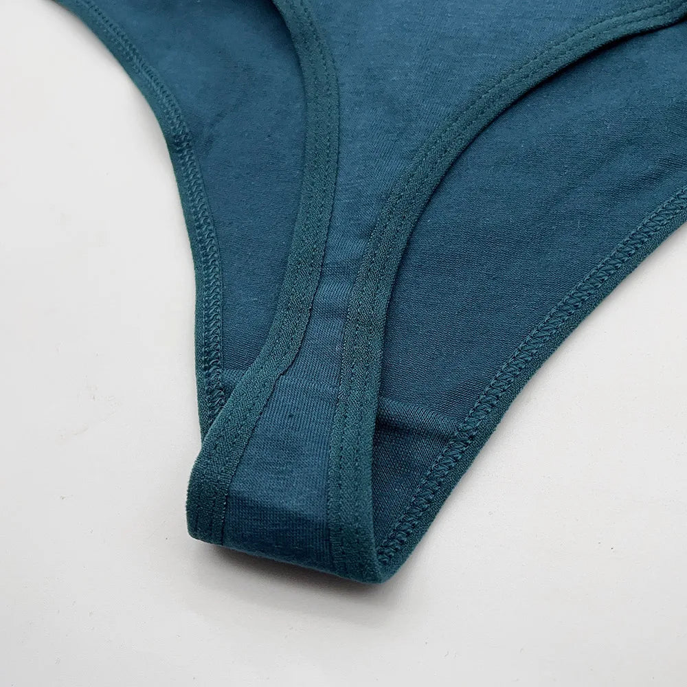 Five-piece set of cotton mix G-string panties from The Clothing Company Sydney, featuring comfortable women's lingerie and thong underwear.