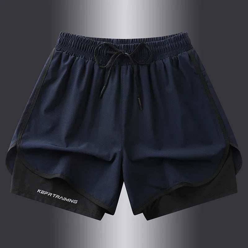 Two-layered gym running shorts from The Clothing Company Sydney, featuring a lightweight fitness design and comfortable fit.