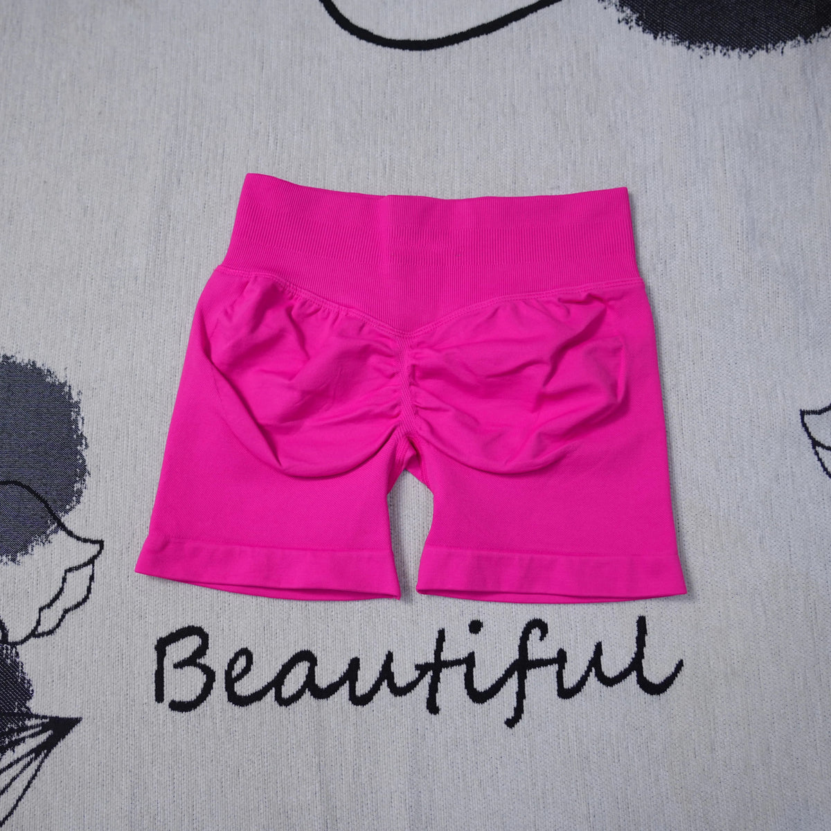 Women's high-waisted seamless yoga shorts by The Clothing Company Sydney, breathable, workout shorts ideal for gym, running, and biking.