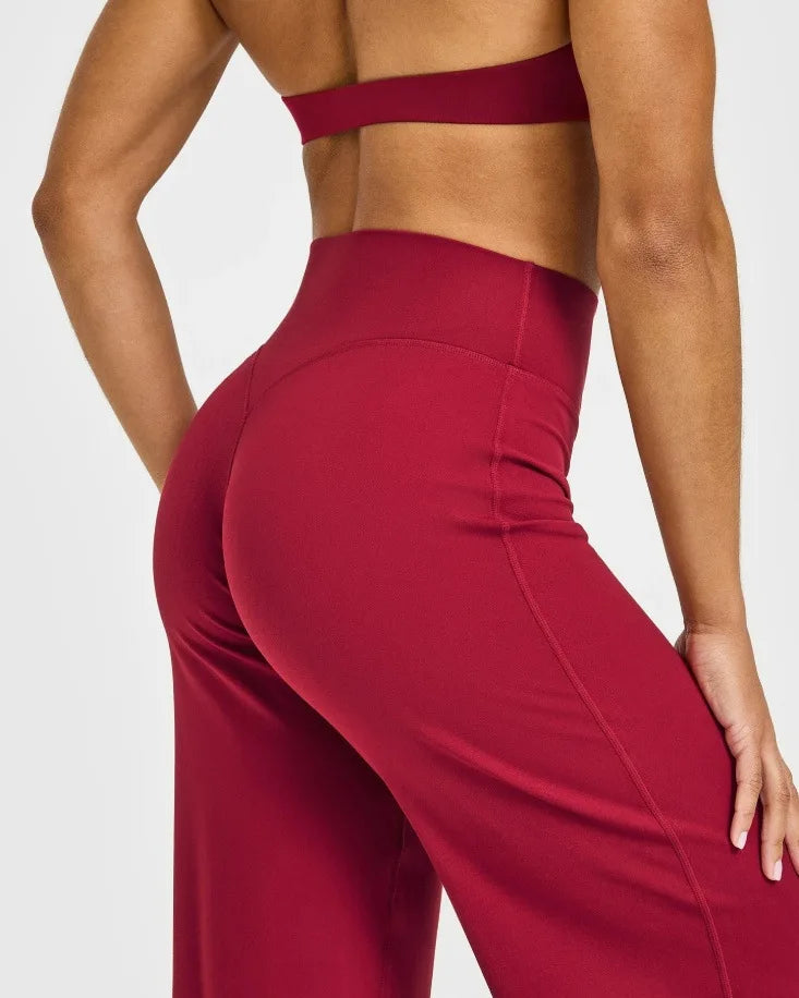 Straight Leg Bottoms Women's Mid-Waist Yoga Pants GYM Leggings Pilates Running Sports Trousers The Clothing Company Sydney