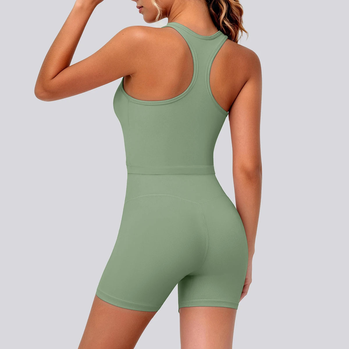2 Piece Women's Breathable Workout Top I-shaped Vest Push Up Quick-Dry Summer Yoga Shorts Matching Set