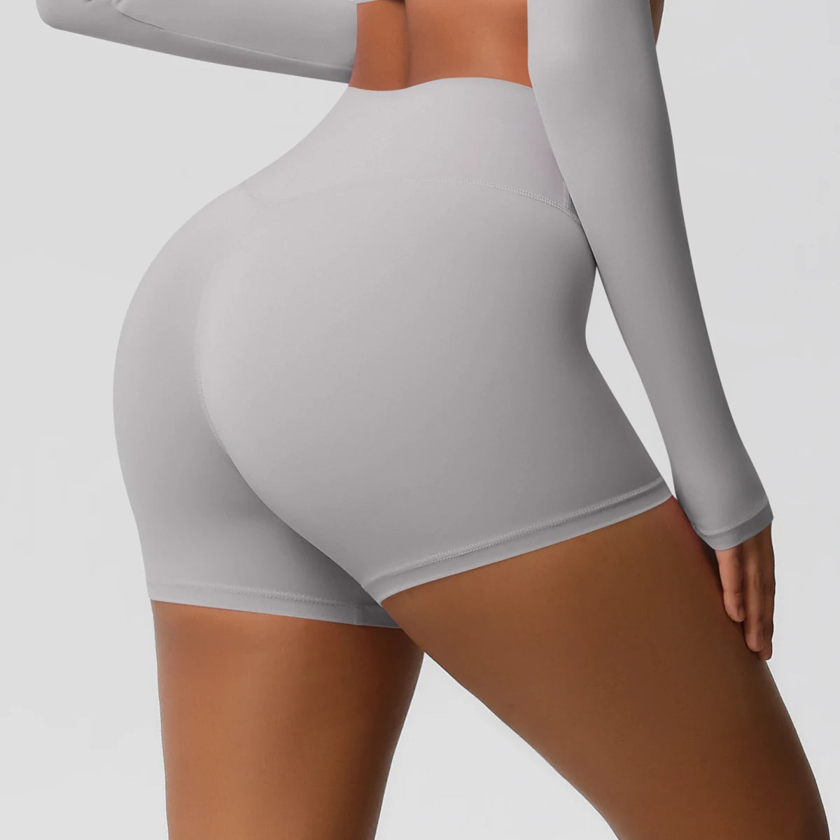 Women’s high-waist yoga shorts by The Clothing Company Sydney, fitness bike shorts with push-up fit and stretchy fabric.
