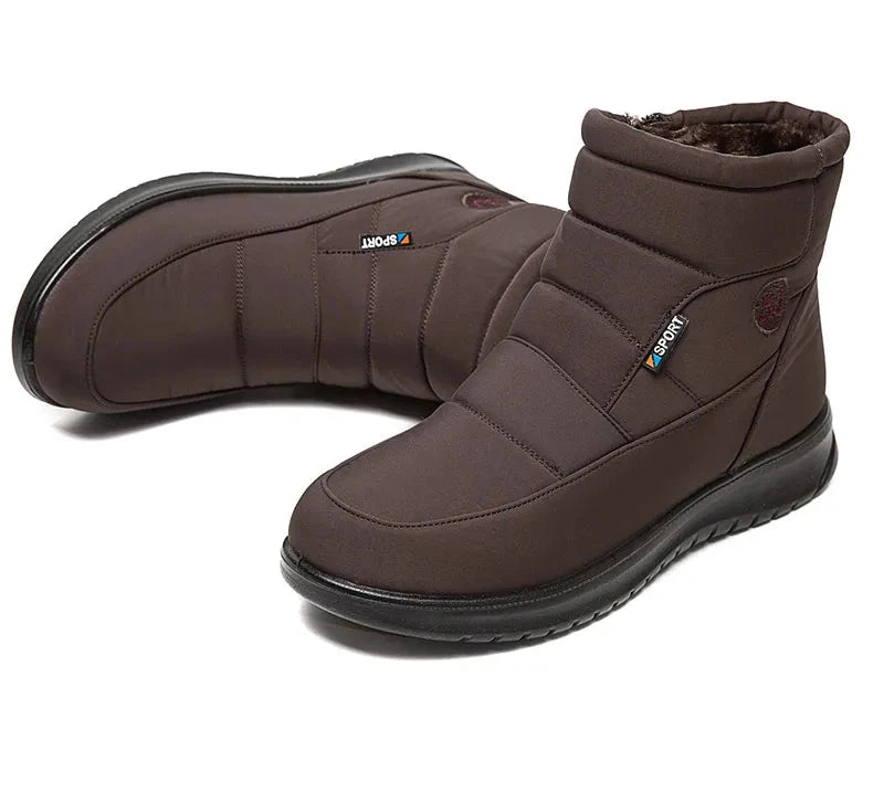 Women’s ankle low heel snow boots by The Clothing Company Sydney featuring winter flat shoes with insulated, slip-resistant soles