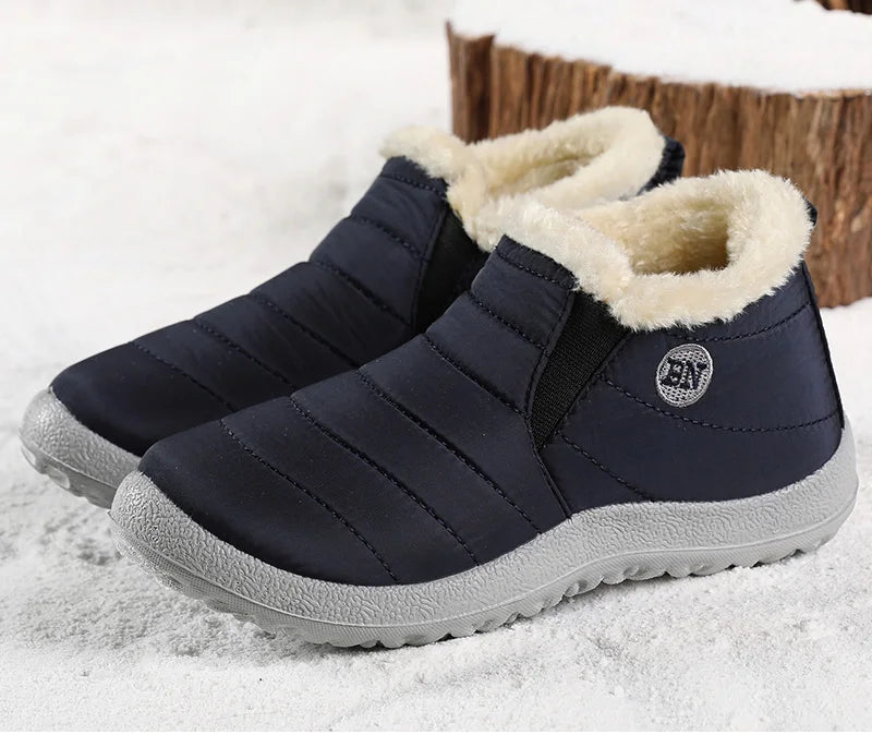 Men's winter ankle boots by The Clothing Company Sydney, waterproof slip-on snow shoes with fur lining for cold weather.