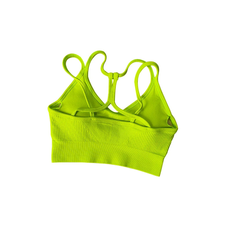Women's shockproof summer fitness bralette by The Clothing Company Sydney, quick drying back sports bra for running and yoga.