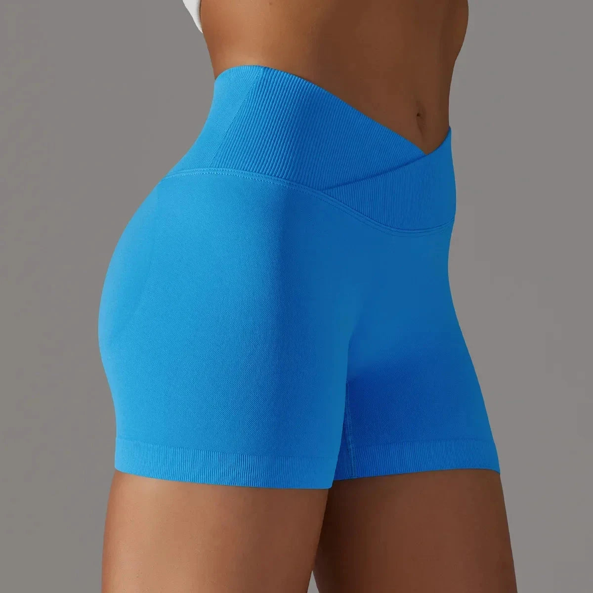 Women’s high waist fitness yoga leggings by The Clothing Company Sydney, seamless sports bike shorts with scrunch butt for workout and yoga.