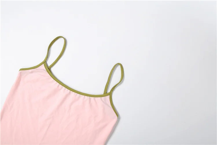 Y2K matching set for women: low-neck backless camisole top and bandage tassel mini skirt by The Clothing Company Sydney