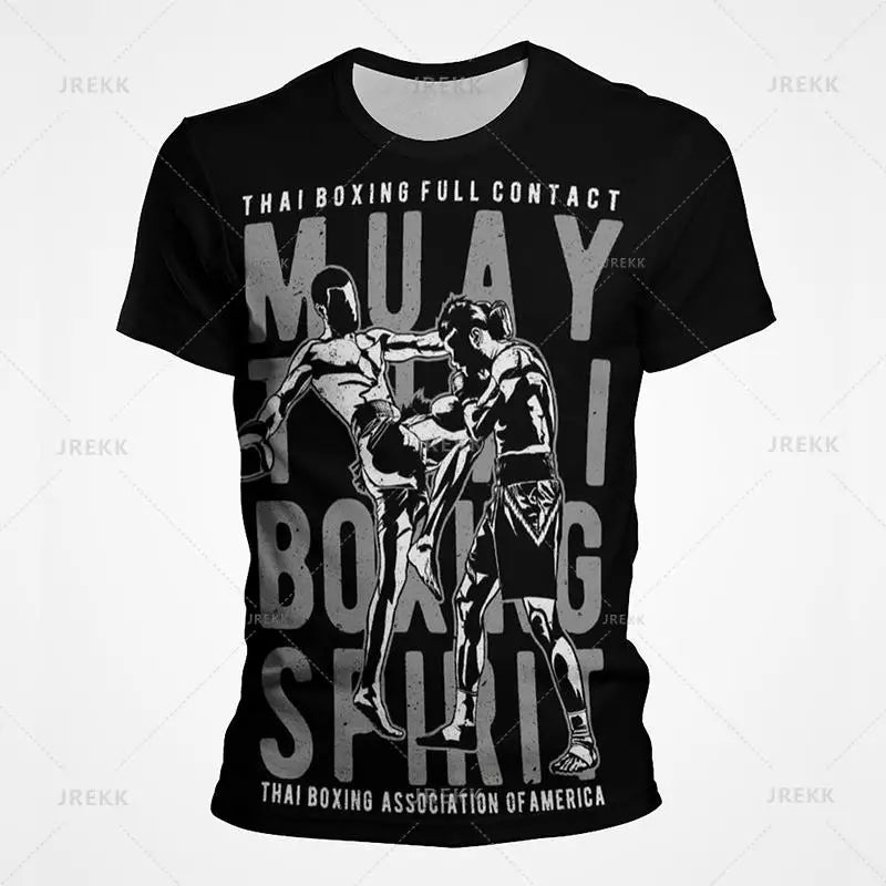Muay Thai Gym Graphic T Shirt For Men Women Kids 3D Thai Boxing Sports Printed Tee Shirts Streetwear Short Sleeves Quick Dry Top - The Clothing Company Sydney