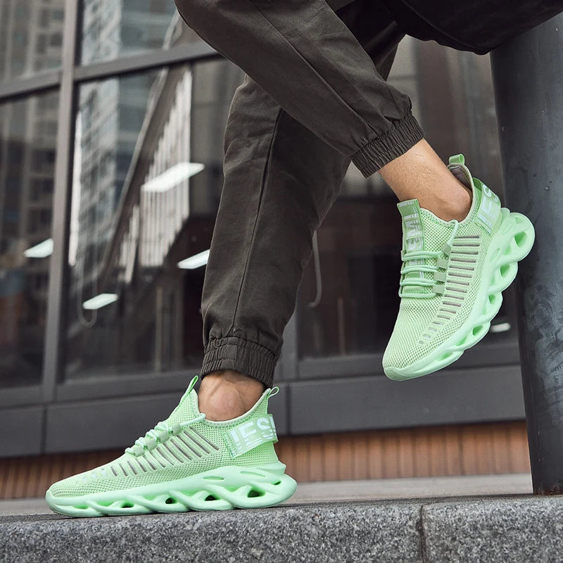 Men's breathable running sneakers by The Clothing Company Sydney, outdoor casual sports shoes with non-slip soles and comfortable fit.
