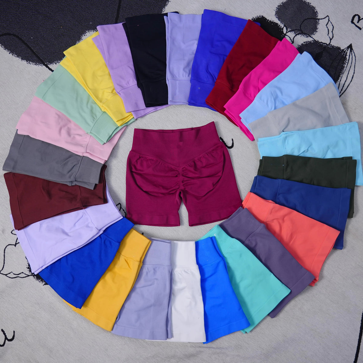 Women's seamless high-waisted yoga shorts by The Clothing Company Sydney, breathable, butt-lifting fitness shorts for gym and running.