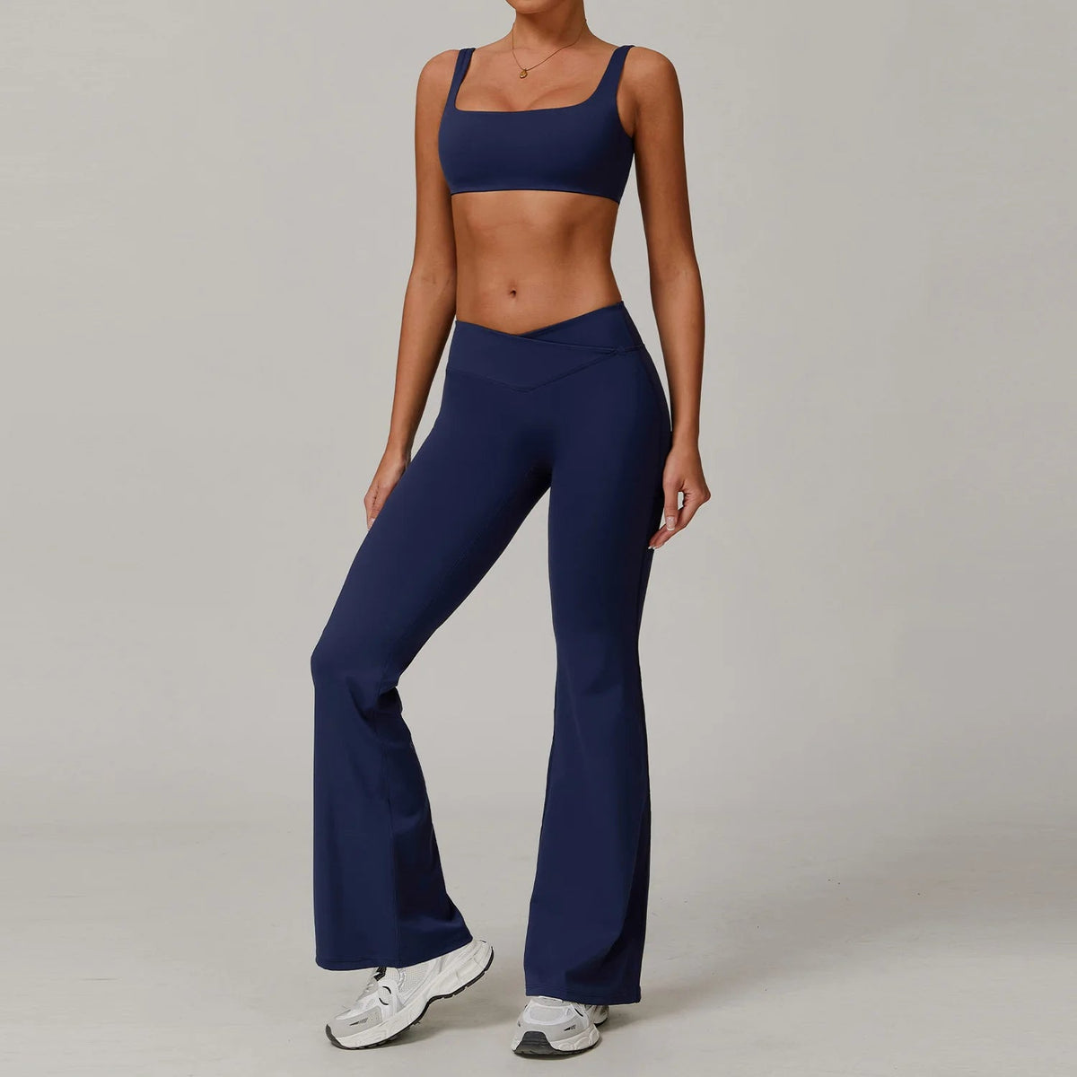 Two-piece women's yoga and workout set including sports bra and leggings from The Clothing Company Sydney, ideal for fitness and running.