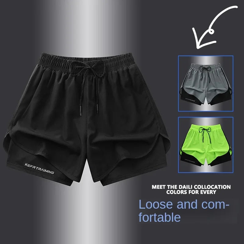 Two-layered gym running shorts by The Clothing Company Sydney, featuring breathable fabric and athletic fit for fitness activities.